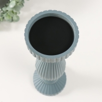 Подсвечник дерево на 1 свечу "Гофре" серо-сиреневый 9,7х9,7х30,5 см Подсвечник дерево на 1 свечу "Гофре" серо-сиреневый 9,7х9,7х30,5 см