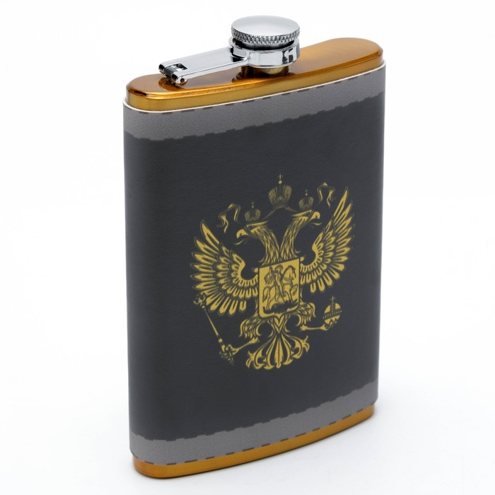 Подарочный набор 6 в 1 "Герб России": фляжка 270 мл, 4 рюмки, воронка, 24 х 17 см