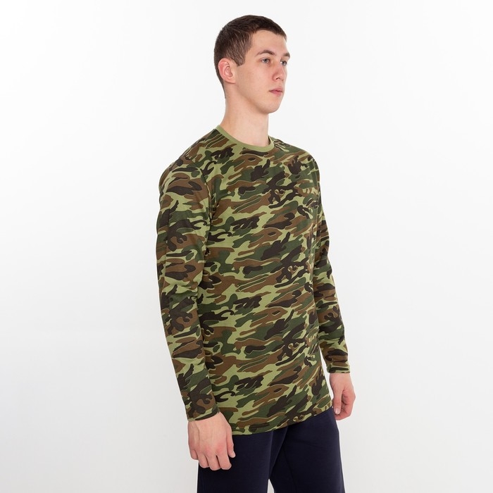 Лонгслив мужской с начёсом, цвет камуфляж тёмно-зелёный, размер 54 Лонгслив мужской с начёсом, цвет камуфляж тёмно-зелёный, размер 54