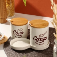 Набор банок для хранения &laquo;Жить вкусно&raquo;, 400 мл, 250 мл, 2 шт