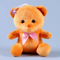 Мягкая игрушка "Мишка" с бантиком, 20 см, цвет коричневый Мягкая игрушка "Мишка" с бантиком, 20 см, цвет коричневый