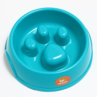 Миска для медленного кормления "Лапа", 22,5 х 23 х 6,5см, бирюзовая 5865054 Миска для медленного кормления "Лапа", 22,5 х 23 х 6,5см, бирюзовая 5865054