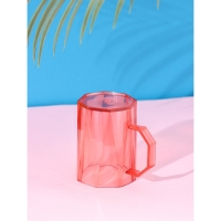 Кружка пластиковая Доляна &laquo;Витраж&raquo;, 350 мл, цвет красный