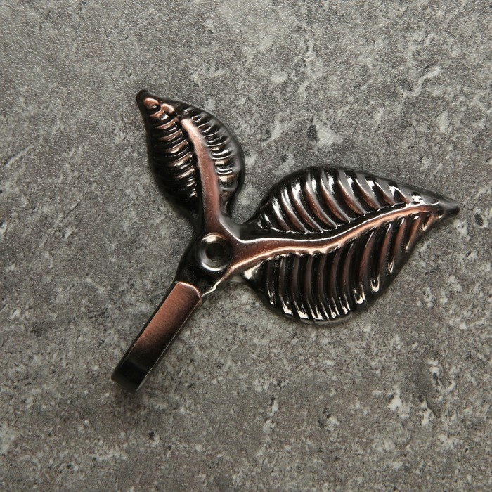 Крючок для штор KS009, однорожковый, цвет медь