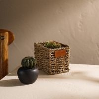 Кашпо ручного плетения из соломы Sima home, 12х8х8,5 см, прямоугольное