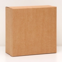 Коробка складная, крышка-дно, крафт, 25 х 25 х 12 см