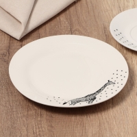 Тарелка керамическая &laquo;Животные&raquo;, 20 см, цвет белый