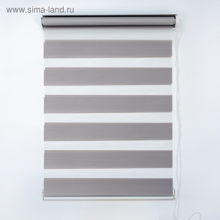 Штора рулонная &laquo;День-ночь&raquo;, 90&times;180 см (с учётом креплений 3,5 см), цвет серый