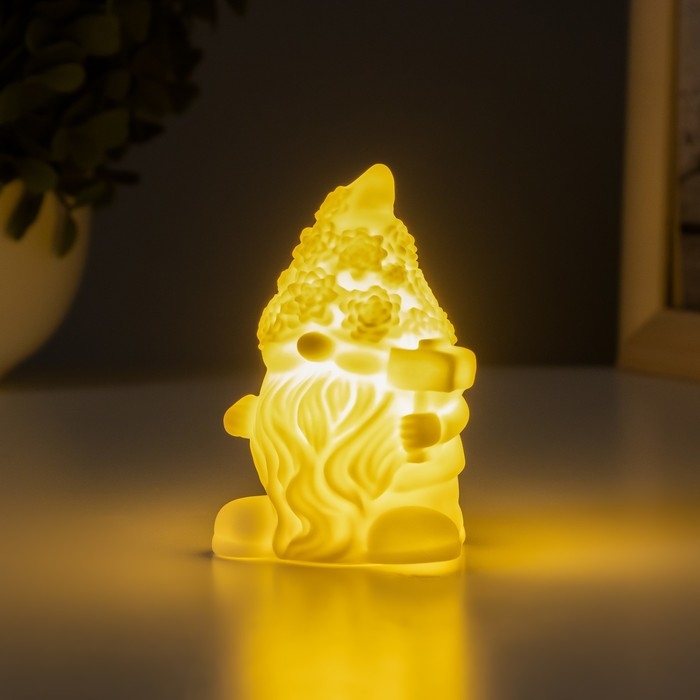 Ночник "Гном" 2Вт LED LR44 белый 4,5х5,5х9см