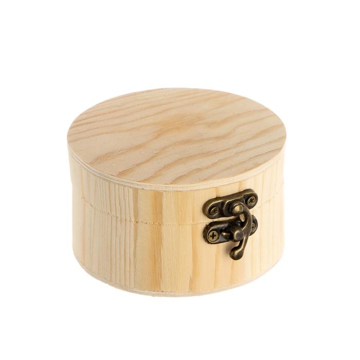 Шкатулка дерево простая круглая 9,2*9,2*5,2 см Шкатулка дерево простая круглая 9,2*9,2*5,2 см