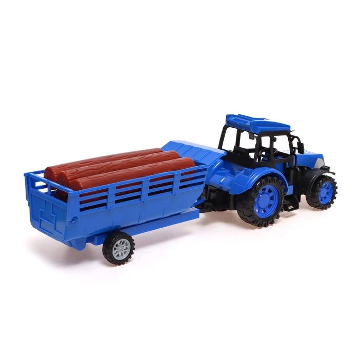 Трактор радиоуправляемый &laquo;Фермер&raquo;, с прицепом, работает от аккумулятора, цвет синий