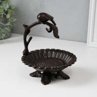 Сувенир чугун подставка "Птичка на ветке над цветком" 17х15х13,5 см