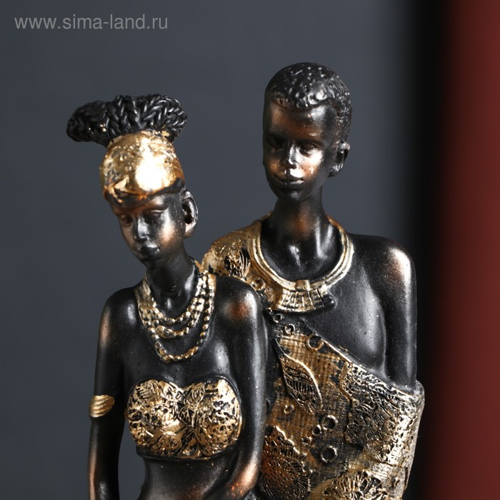 Сувенир полистоун "Африканская семья" наряд со слонами 30,5х6,5х11 см