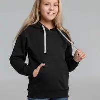 Толстовка с капюшоном детская Kirenga Kids, черная, 12 лет Толстовка с капюшоном детская Kirenga Kids, черная, 12 лет