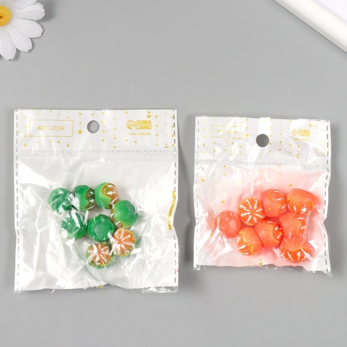 Декор для творчества акрил "Апельсин в кожуре" набор 8 шт 1,4х1,7х1,7 см