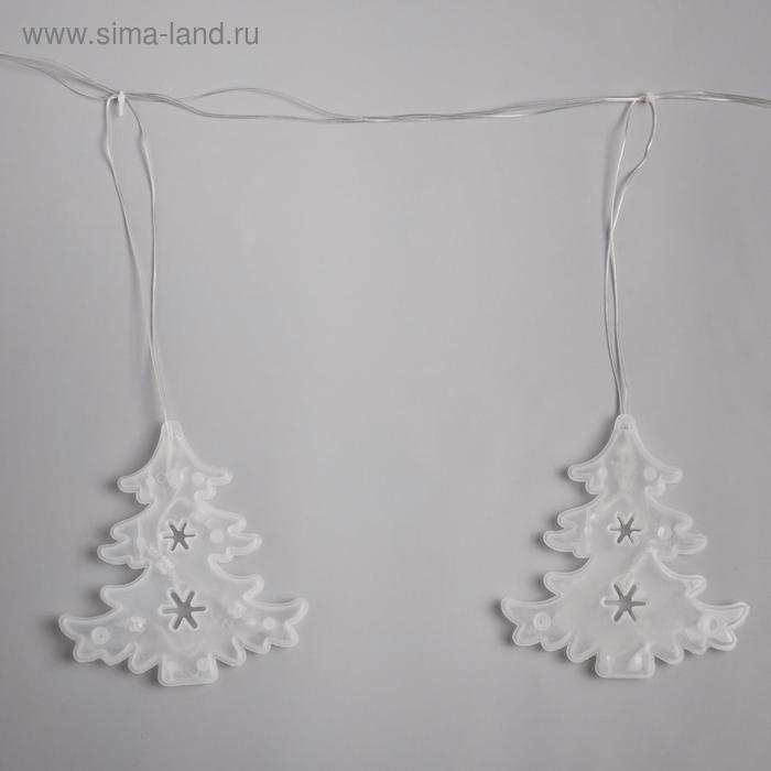 Гирлянда &laquo;Нить&raquo; 2 м с насадками &laquo;Ёлка матовая&raquo;, IP20, прозрачная нить, 30 LED, свечение мульти (RG/RB), мигание, 220 В