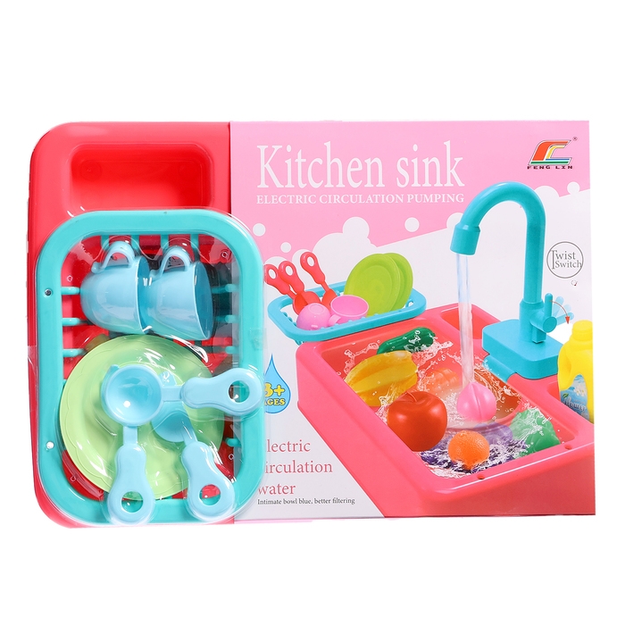 Игровой набор &laquo;Раковина&raquo; с набором посуды, циркулирует вода