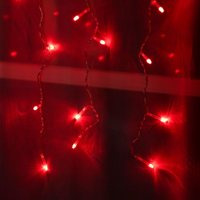 Гирлянда &laquo;Занавес&raquo; 2 &times; 1.5 м, IP20, прозрачная нить, 360 LED, свечение красное, 8 режимов, 220 В