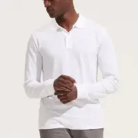 Рубашка поло унисекс с длинным рукавом Planet LSL, темно-зеленая, размер S