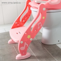 Детская накладка - сиденье на унитаз &laquo;Нотки&raquo;, с мягким сиденьем, цвет розовый