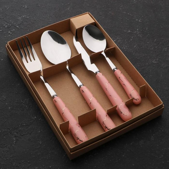 Столовые приборы из нержавеющей стали &laquo;Пусть каждый день будет ярким&raquo;, 4 предмета