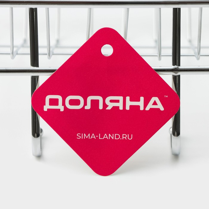 Полка бытовая с крючками Доляна, 42×12×15 см, цвет хромированный Полка бытовая с крючками Доляна, 42×12×15 см, цвет хромированный