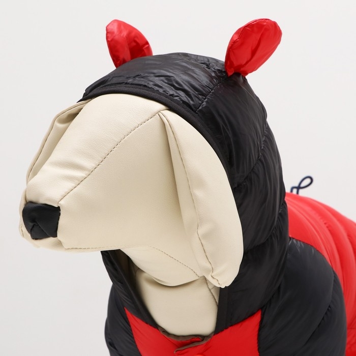 Комбинезон Комбинезон "Медвежонок", размер 8 (ДС 23 см, ОГ 30, ОШ 22 см), чёрно-красный