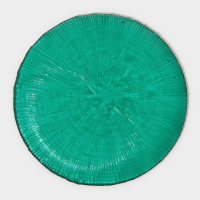 Тарелка стеклянная &laquo;Фейерверк&raquo;, d=15,5 см, цвет изумрудный