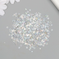 Пайетки пластик "Серебряные искорки" 0,4 см, набор 12 гр, Пайетки пластик "Серебряные искорки" 0,4 см, набор 12 гр,