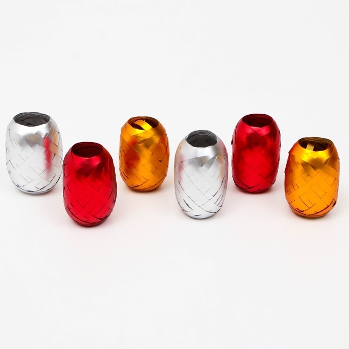 Лента упаковочная матовый металлик 0,5 см х 10 м, цвета МИКС Лента упаковочная матовый металлик 0,5 см х 10 м, цвета МИКС