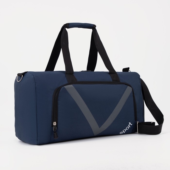 Сумка спортивная на молнии, отдел для обуви, наружный карман, средний размер, цвет синий Сумка спортивная на молнии, отдел для обуви, наружный карман, средний размер, цвет синий