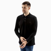 Поло мужское с длинным рукавом, цвет чёрный, размер 50 Поло мужское с длинным рукавом, цвет чёрный, размер 50