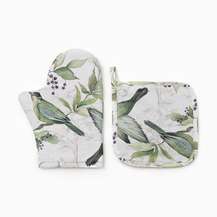 Набор Варежка-прихватка, прихватка Этель "Готовь с душой"  100% х/л, репс 220 г/м2