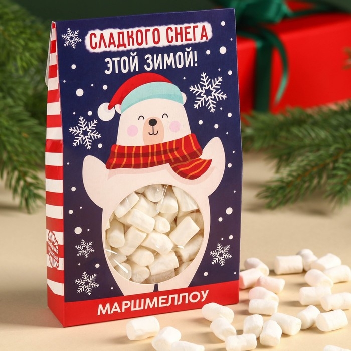 Маршмеллоу в коробке &laquo;Сладкого снега&raquo;, со вкусом пломбира, 55 г.