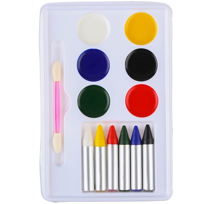 Грим для лица и тела, карандаши 6 цветов, блестки, аппликатор, тату "Команда", Щенячий патруль