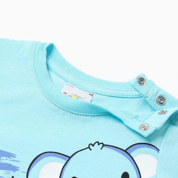 Футболка для мальчика, цвет бирюзовый, рост 80 см