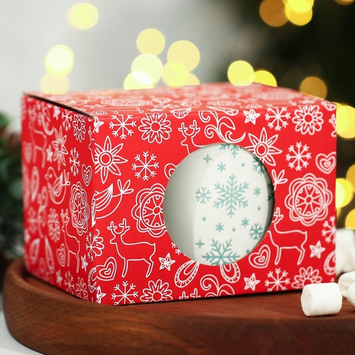 Новый год! Кружка новогодняя керамическая &laquo;Снежинки&raquo;, 320 мл, цвет белый