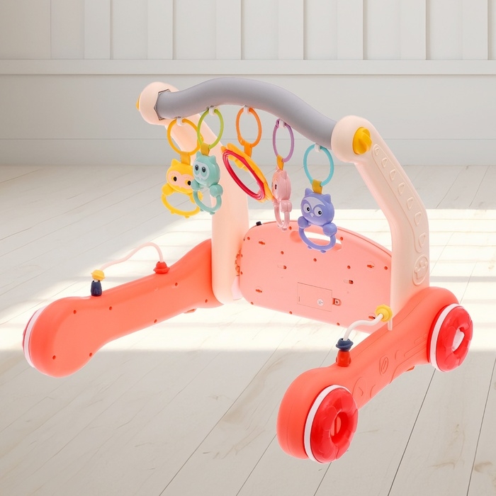 Развивающий коврик-каталка &laquo;Сафари&raquo;, 2 в 1, звуковые эффекты, цвет красный