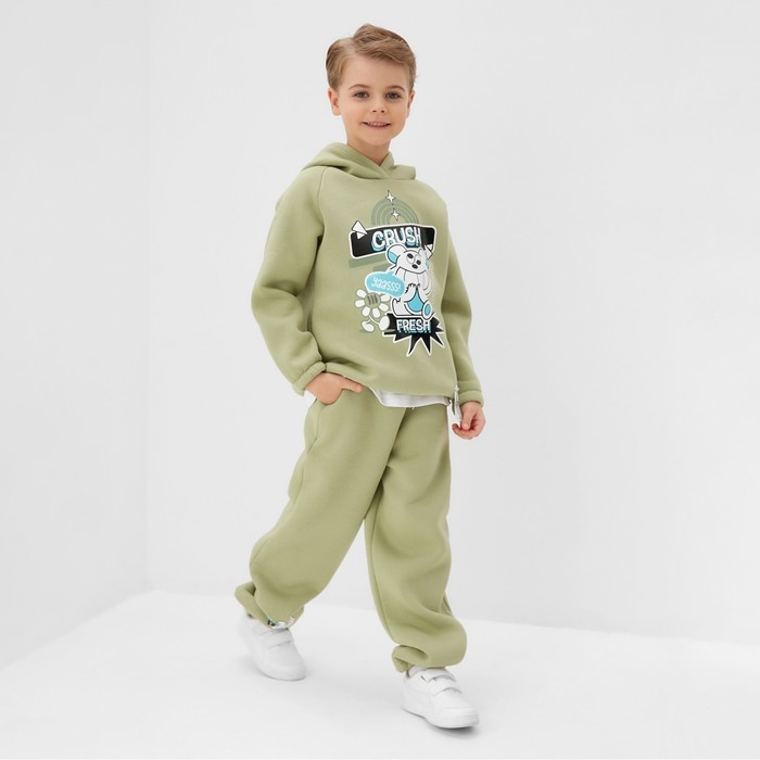 Брюки детские MINAKU: CRUSH, цвет оливковый, рост 152 см