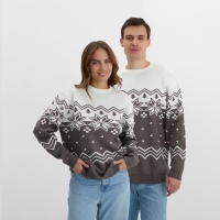 Новый год. Джемпер вязаный KAFTAN Scandinavia размер 52, серый Новый год. Джемпер вязаный KAFTAN Scandinavia размер 52, серый