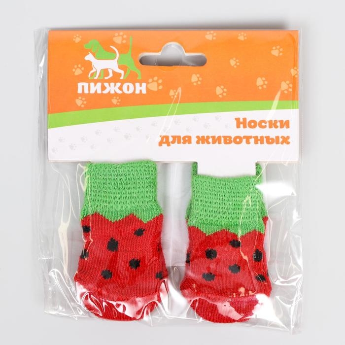 Носки нескользящие Носки нескользящие "Клубничка", S (2,5/3,5 * 6 см), набор 4 шт