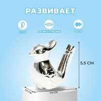 Свистулька керамическая птичка &laquo;Серебряная&raquo;