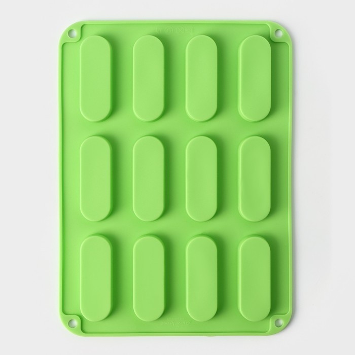 Форма для выпечки Доляна «Сладости.Эклер», силикон, 28×21×1 см, 12 ячеек (7,6×2,7×1 см), цвет МИКС Форма для выпечки Доляна «Сладости.Эклер», силикон, 28×21×1 см, 12 ячеек (7,6×2,7×1 см), цвет МИКС