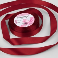 Лента атласная, 20 мм &times; 23 &plusmn; 1 м, цвет вишнёвый №37