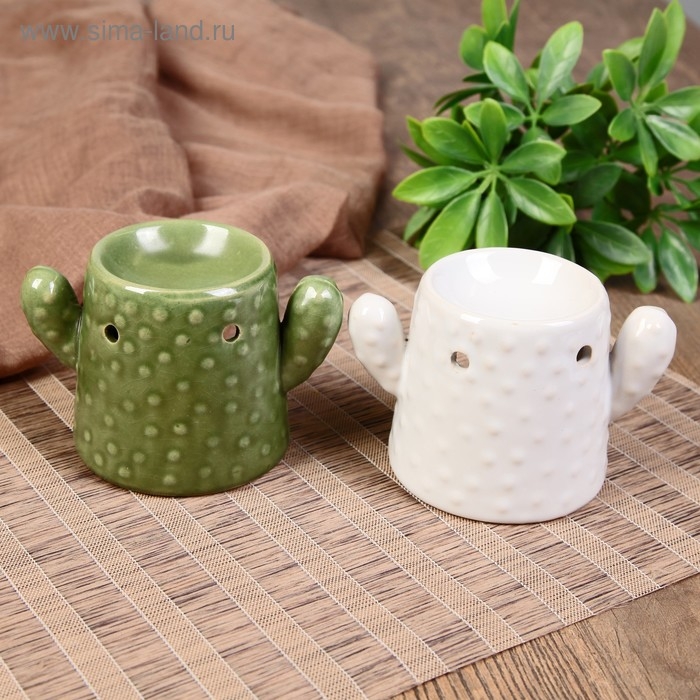 Аромалампа керамика "Кактус" МИКС 7,7х12х8,2 см