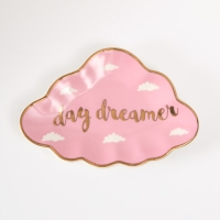 Сувенир керамика подставка под кольца "Розовое облачко" 1,6х8х12 см