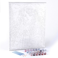 Картина по номерам на новый год на холсте с подрамником &laquo;Девушка под снегом&raquo;, 40 &times; 50 см