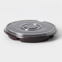 Менажница пластиковая одноразовая, d=26&times;4,2 см, 5 секций, дно, круглая, цвет коричневый