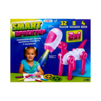 Проектор-лампа для рисования &laquo;Космическая собачка&raquo;, 4 слайда, 32 картинки, 8 фломастеров, МИКС