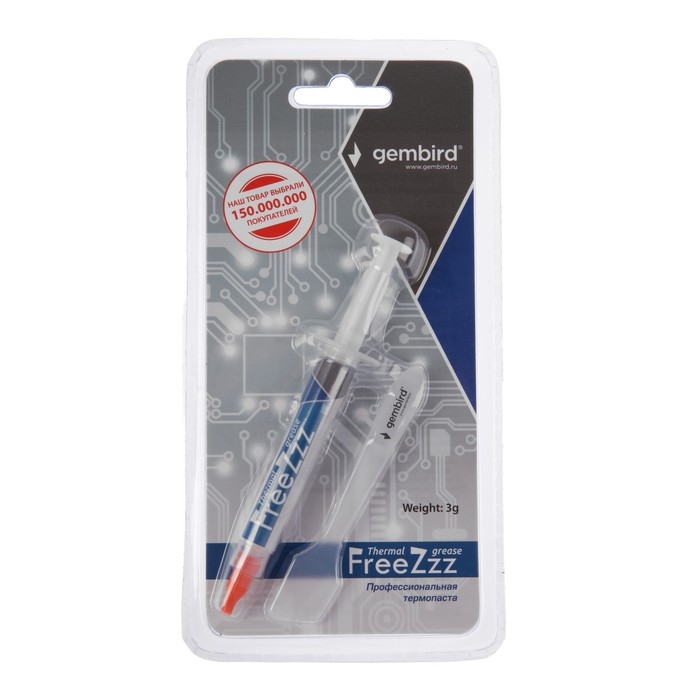 Термопаста Gembird FreeZzz GF-01-3, 3 гр, шприц Термопаста Gembird FreeZzz GF-01-3, 3 гр, шприц
